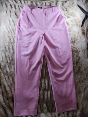Tailored High-Rise Pink Women's Trousers